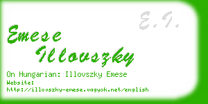 emese illovszky business card